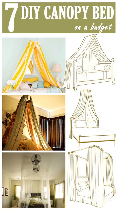 Today, I give you the beautiful inspirations for DIY Canopy Beds. Check the Gallery and Enjoy! Canopy Bed Diy, Canopy Beds, Diy Canopy, Hemma Diy, Ideas Hogar, Bed Canopy, Canopy Bed, Diy Bed, Cheap Home Decor