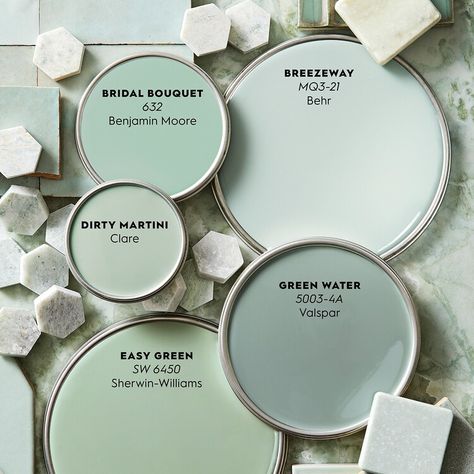 Color Report: Celadon Is Nature's Most Soothing Neutral Light Mint Paint Color, Jadeite Paint Color, Seafoam Green Aesthetic, Green Pallet Color, Mint Paint Colors, Mint Color Palette, Layered Shades, Joshua Smith, Paint Color Inspiration