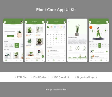 PSD plant care app ui kit | Premium Psd #Freepik #psd Plant App Design, Garden App, App Wireframe, Plant Identification App, Desain Ux, Plant App, App Home Screen, Ux App Design, App Home