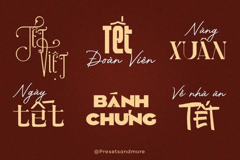 Font chữ Tết Việt hóa siêu độc đáo - Presets And More Font Chữ Canva, T Logo Design Letter, Vietnamese Font, Vietnamese Calligraphy, Traditional Font, Bubble Letter Fonts, Font Bubble, Tet Holiday, Font Calligraphy