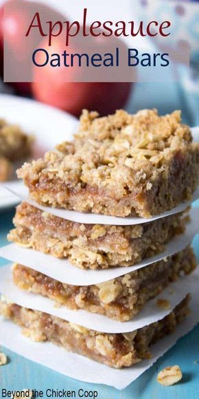 Applesauce Oatmeal Bars, Applesauce Oatmeal, Resep Oatmeal, Midnight Munchies, Oatmeal Bars Healthy, Resepi Biskut, Apple Sauce Recipes, Quick Dessert, Oat Bars