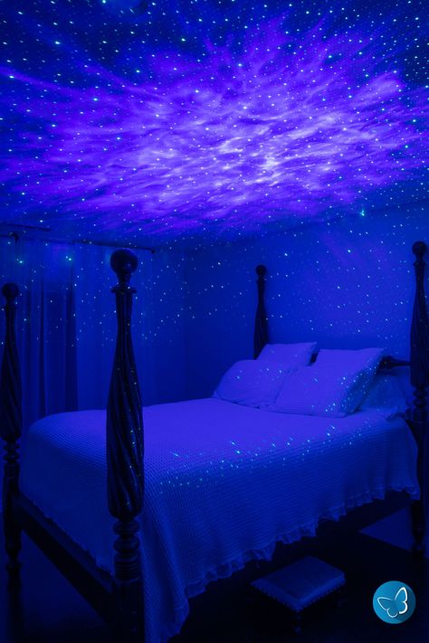 Galaxy Bedroom, Galaxy Room, Galaxy Decor, Star Lights On Ceiling, Star Projector Light, Space Themed Bedroom, Space Themed Room, Led Lighting Bedroom, Diy Galaxy