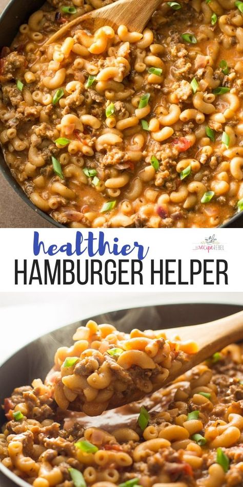 Easy Homemade Hamburger Helper, Macaroni And Beef, Beef Recipes Easy Quick, Beef Recipes Easy Dinners, Hamburger Helper Recipe, Healthy Hamburger, Hamburger Helper Recipes, Cheesy Macaroni, Healthy Beef Recipes