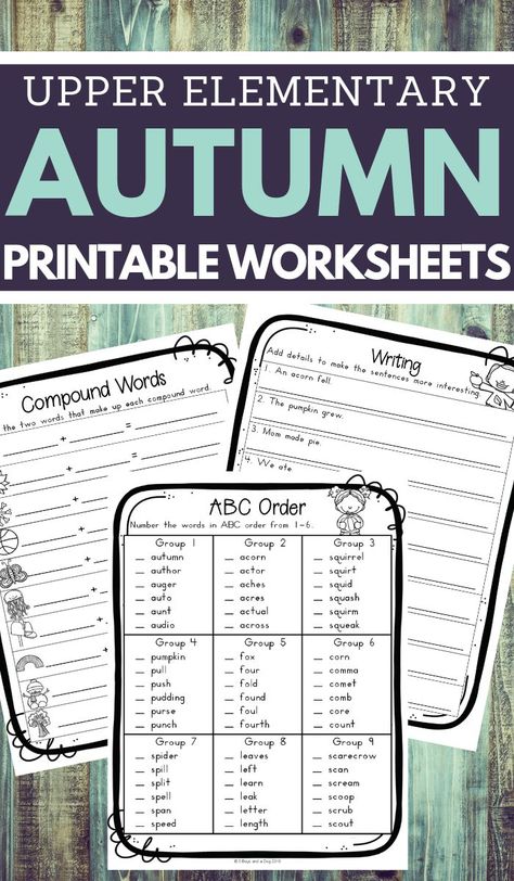 Homeschool Themes, Elementary Printables, Upper Elementary Activities, Fall Worksheets, Animal Treats, Sentence Activities, Fall Lessons, Homeschool Projects, Homeschool Freebies