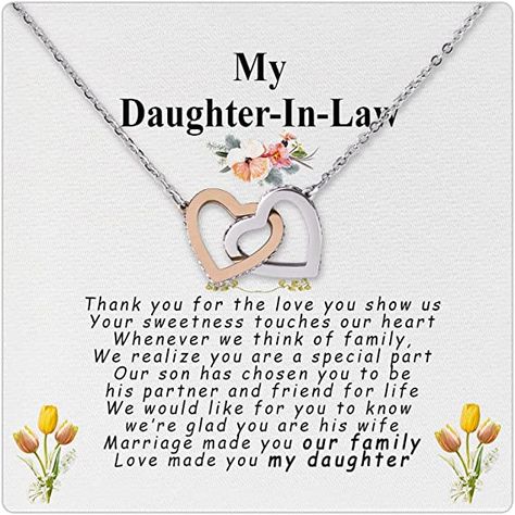 Amazon.com: Daughter In Law Gifts Ideas, Daughter In Law Necklace, Gifts For Future Daughter In Law, Daughter In Law Birthday Gifts, Daughter-in-law Gifts From Mother In Law, Birthday Gifts For Daughter In Law : Clothing, Shoes & Jewelry Daughter In Law Gift Ideas, Gifts For Daughter In Law, Daughter In Law Birthday, Birthday Gifts For Daughter, Law Necklace, Sentimental Quotes, Mother In Law Birthday, Gifts For Daughter, Daughter In Law Gifts