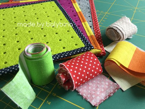 Quiet Book Page Binding Binding Quiet Book Pages, Fabric Book Binding, Quiet Book Binding, Quite Book Patterns, Binding Quiet Book, Edges Tutorial, Quiet Book Tutorial, Baby Books Diy, Montessori Books