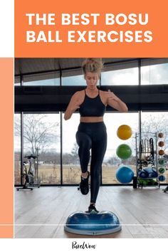 The 19 Best Bosu Ball Exercises, According to Fit Body App Founder Anna Victoria Body Ball Exercises, Bosu Ball Workout Glutes, Plank Muscles Used, Plank Muscles, Weighted Ball Exercises, Skaters Exercise, Push Up Muscles, Bosu Ball Exercises, Bosu Exercises