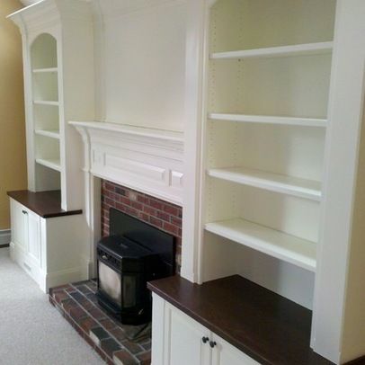 Bookcases Around Fireplace Family Room | Fireplace Mantle With Built In Bookcases Design Ideas, Pictures ... Fireplace Bookcase, Deco Tv, Built In Around Fireplace, Vaulted Ceiling Living Room, Fireplace Bookshelves, Traditional Family Room, Fireplace Built Ins, Family Room Fireplace, Bookcase Design