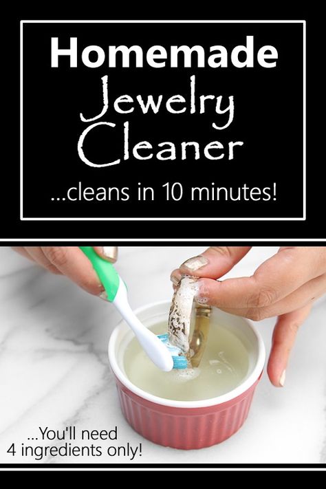 Homemade Ring Cleaner, Silver Cleaner Diy, At Home Jewelry Cleaner, Clean Tarnished Silver Jewelry, Homemade Floor Cleaner, Natural Jewelry Cleaner, Cleaning Tarnished Silver, Best Jewelry Cleaner, Sterling Silver Jewelry Cleaner