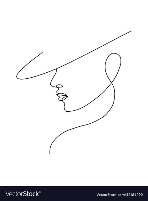 Face In One Line, Easy Line Art Face, Line Painting Woman, Simple Face Drawing Outline, Women Silhouette Art Face, Face Doodles Abstract, 1 Line Art Face, Line Art Drawings Face, Embroidery Face Outline