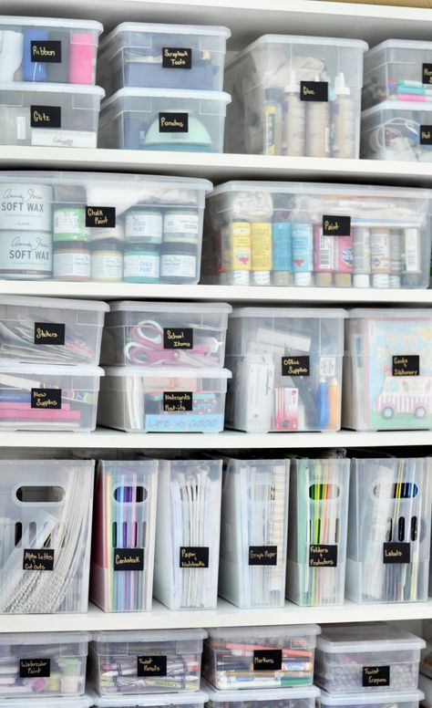 Organized Craft Closet - Intentional Edit - Professional Home Organizer, Phoenix Organized Craft Closet, Craft Closet Organization, Craft Closet, Organize Craft Supplies, Bilik Mandi, Home Organizer, Dream Craft Room, Craft Room Design, The Home Edit