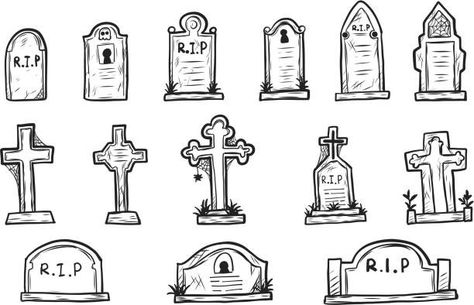 Tombstone Doodle, Grave Yard Tattoos Designs, Grave Drawing Easy, Grave Yard Tattoos, Grave Doodle, Tombstones Design, Grave Stone Drawing, Gravestone Drawing, Grave Drawing