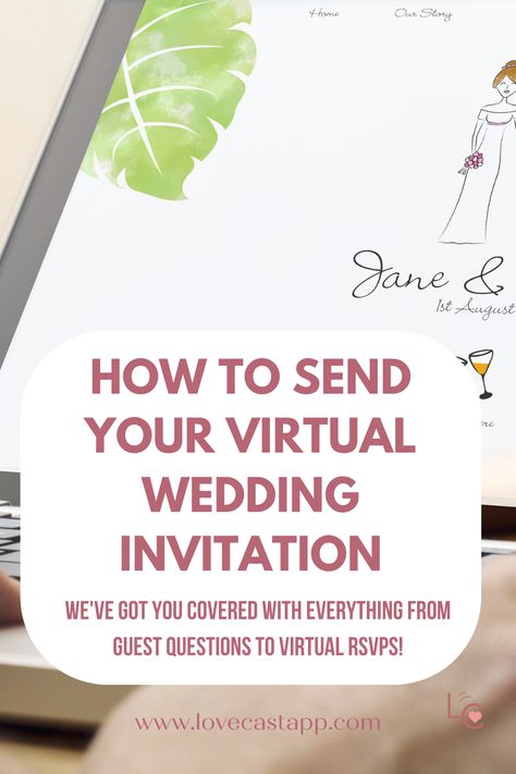 How to send a virtual wedding invitation! Check out our blog post on how to DIY your very own vitural wedding invitations! Wedding Invitations Virtual, Wedding Virtual Invitations, Virtual Wedding Invitations, Email Wedding Invitations, Wedding Invitation Website, Virtual Wedding, Email Invitation, Micro Weddings, Bridal Invitations