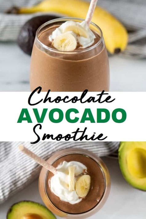 Chocolate Avocado Smoothie, Avocado Smoothie Recipe, Avocado Brownies, Dairy Free Smoothies, Avocado Chocolate Pudding, Sweet Smoothies, Chocolate Avocado, Avocado Chocolate, Chocolate Smoothie