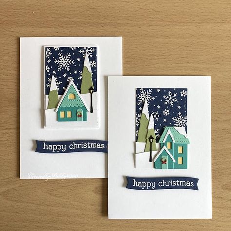 House Cards Handmade, Car Cards, House Cards, Hello Bluebird, Tiddly Inks, Christmas Card Inspiration, Honey Bee Stamps, Concord And 9th, White Mat