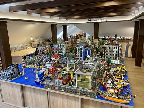 City/Lego room update- December 2020 | Picture 1-2- complete… | Flickr Lego City Room, Lego City Layout, Medieval Diorama, Lego City Display, Winter Diorama, Farm Diorama, Lego Room Ideas, Bedroom Upstairs, Ninjago City