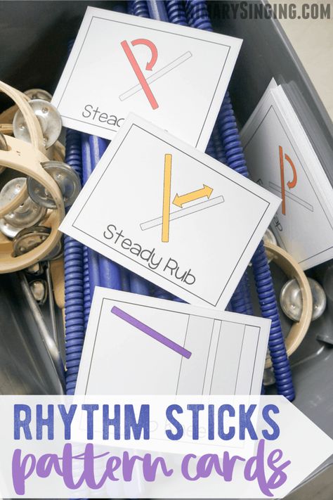 Printable Rhythm Stick Pattern Cards for music time, interactive classrooms, or engaging kids with learning! Perfect for Primary music leaders singing time instruction or home school and classroom use! #lds #singingtime #primary #homeschool #rhythmsticks #musictime Rhythm Sticks, Primary Chorister, Pattern Cards, Primary Singing Time, Interactive Classroom, How To Sing, Music Time, Preschool Music, Primary Music