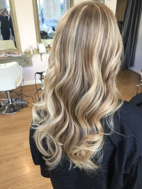 Balayage Blonde On Dark Hair, Light Blonde On Brown Hair, Blonde Highlights On Top Only, Blonde Foils On Blonde Hair, Light Brown Hair With Full Highlights, Brown Hair With Full Blonde Highlights, High Light Hair Color Ideas, Dorty Blonde With Highlights, High Light Hair Blonde