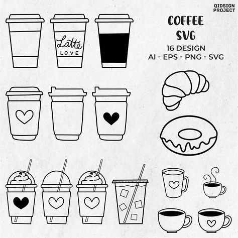 16 Coffee Svg Bundle, Coffee Cup Svg, Coffee Bar Svg, Trendy Coffee Svg, Hand Drawn Coffee Clipart Bundle, Instant Download This listing is for digital product and available for INSTANT DOWNLOAD. You can download this product after your payment settled. Downloads are available once your payment is confirmed. Confirmation may take a few minutes. Due to the digital nature of ITEMS, there are NO REFUNDS on items delivered electronically. email or convo me if you have any problem. You can use our pr Cup Doodle Art, Coffee Cup Drawing Aesthetic, Coffee Cup Design Drawing, How To Draw A Coffee Cup, Coffe Drawings Cute, How To Draw Coffee, Iced Coffee Doodle, Coffee Drawing Easy, Coffee Cup Drawing Simple