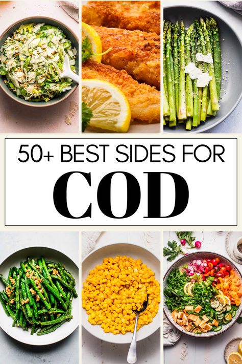 Wondering what the best side dishes for cod are? I've got you covered with this handy guide of tasty sides. From salads, to veggies, starches and more! Sides For Cod Fish, Sides For Cod, Cod Side Dishes, Sides That Go With Fish, Side Dishes For Cod, Sides With Fish, Sides For Fish, Side Dish For Fish, Chardonnay Food Pairing