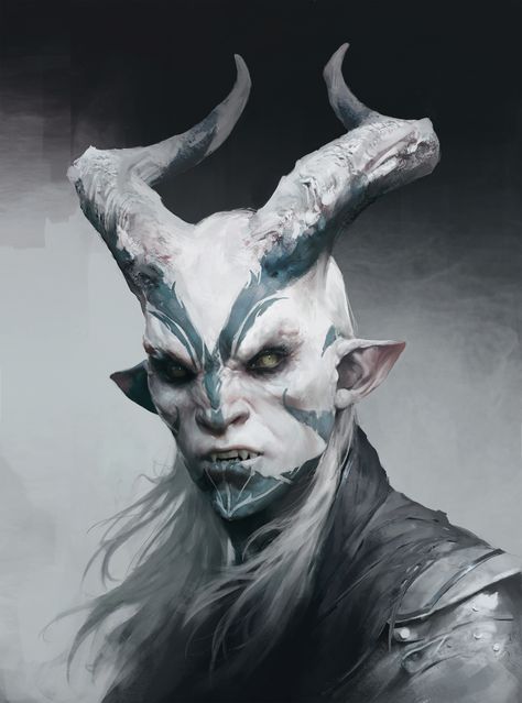 ArtStation - wh_h Demon Elf, Elf Tattoo, Goat Man, Ange Demon, Fantasy Races, Anime Expressions, Art Women, Demon Art, Dark Elf