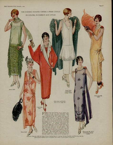 Moving towards the true flapper look 1925 Fashion, Roaring 20s Fashion, 1920s Looks, 1920s Fashion Women, 1920's Style, Patron Vintage, 1920's Fashion, The 20s, Vintage Brides