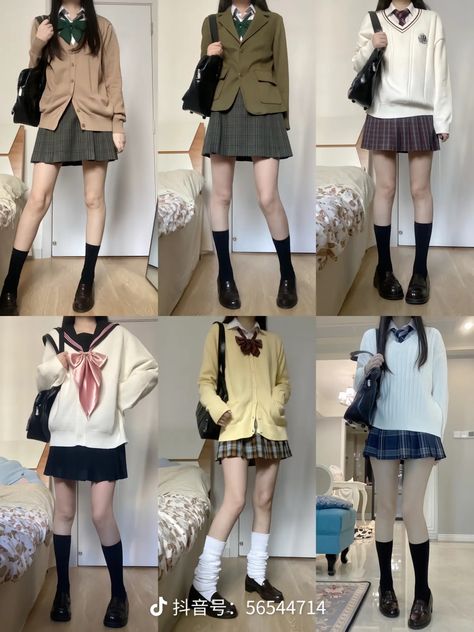 Kawaii Uniform Outfit, Japanese School Outfits Anime, Girl Japanese Style School, Cute Japanese Uniforms, Japanese Fashion Girls Outfit School, Cute Japanese School Outfits, Preppy Japanese Fashion, Japanese Preppy Fashion, School Aesthetic Outfits Uniform