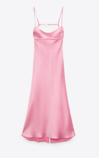 Zara Pink Dress, Midi Dress Pink, Pink Satin Dress, Dresses Elegant, Satin Midi Dress, Pink Midi Dress, Mode Inspo, Midi Length Dress, Cutout Dress