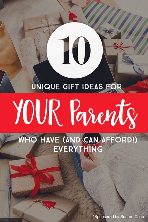 Unique gift ideas for parents who have everything *Loving this list of suggestions Gifts For Inlaws, Gift Ideas For Parents, 10 Gift Ideas, Parents Christmas, Christmas Gifts For Parents, Gifts For Parents, Diy Holiday Gifts, Christmas Gift Baskets, Homemade Christmas Gifts