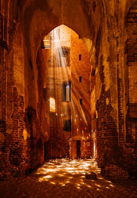 Inspirational Photo of the Day Sep 18 2020 Photo by: jorma Cathedral Ruins, Foto Gif, Brick Walls, Town Street, 판타지 아트, City Buildings, Light Installation, Design Minimal, Pretty Places