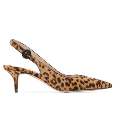 Gianvito Rossi Anna 55 Leopard-Print Calf Hair Slingback Pumps Trending Heels, Leopard Print Shoes, Wardrobe Wishlist, Chic Shoes, Low Heel Sandals, Print Shoes, Kitten Heel Pumps, Brown Heels, Womens Shoes High Heels