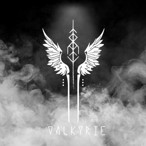 Valkyrie Symbol Wings [$25,99] Buy now: https://grizzstudio.com/product/valkyrie-symbol-wings/ Valkyrie Symbol Norse Mythology, Valkyrie Tattoo Symbols Norse Mythology, Viking Tattoos For Women Warriors, Valkyrie Symbol Tattoo, Sigils Ideas, Freyja Tattoo Norse Mythology, Valkyrie Tattoo Symbols, Cool Symbols Design, Valkyrie Aesthetic