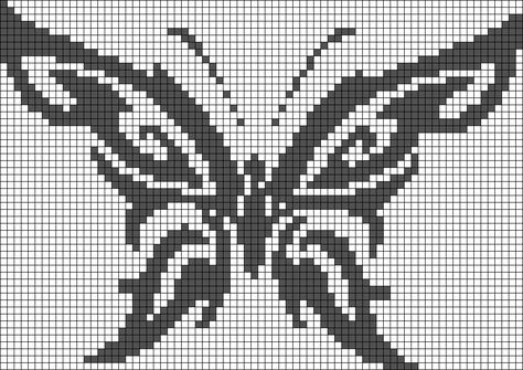 Crochet Tapestries, Graph Crochet, Pixel Art Templates, Pixel Crochet, Tapestry Crochet Patterns, Bojack Horseman, Crochet Design Pattern, Crochet Butterfly, Crochet Things