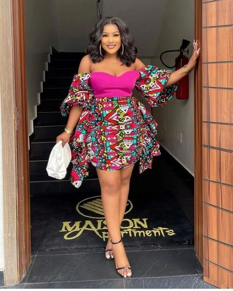 Short Ankara Gowns Style, Latest Ankara Short Gown, Short Gown Styles, Ankara Short, African Party Dresses, Ankara Short Gown Styles, African Print Dress Ankara, Short African Dresses, Ankara Gown