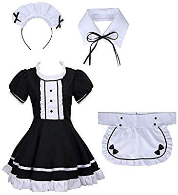 Maid Costume French Maid Fancy Dress Cotton Black Maid Costume Long Sleeve Dress with White Apron and Headwear, French Maid Apron Adult Dress Fancy Costume Cosplay Dress up Outfit Kit-Black,Size L Maid Fancy Dress, Maid Outfit Anime, Cosplay Maid, Fancy Skirts, Bowknot Dress, Cute Halloween Makeup, Costume Anime, Maid Cosplay, Fancy Costumes