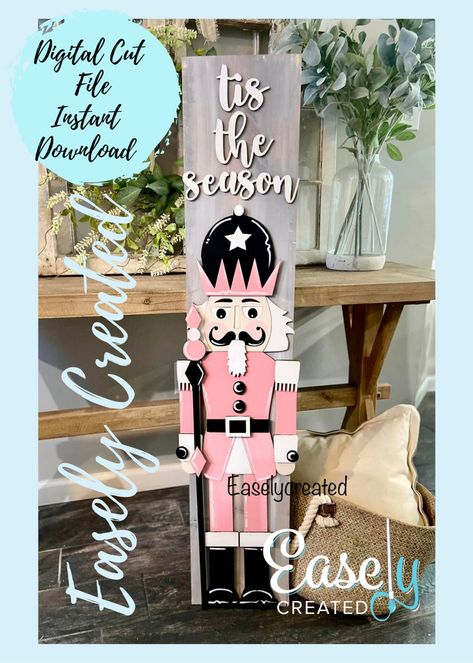 Christmas Nutcracker 4ft Porch Leaner Sign SVG File Welcome to - Etsy Canada Diy Christmas Welcome Sign, Christmas Leaner Sign, Nutcracker Porch Leaner, Nutcracker Porch Sign, Porch Leaner Sign, Ar Ideas, November Christmas, Snowman Door, Wood File