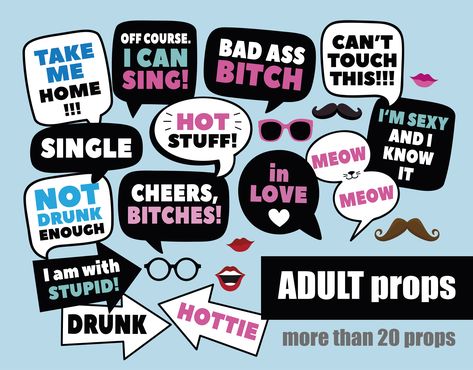 Funny Photo Booth, Drunk Party, Diy Photo Booth Props, Birthday Props, Party Quotes, Photobooth Props, Funny Photo, Diy Photo Booth, Birthday Funny