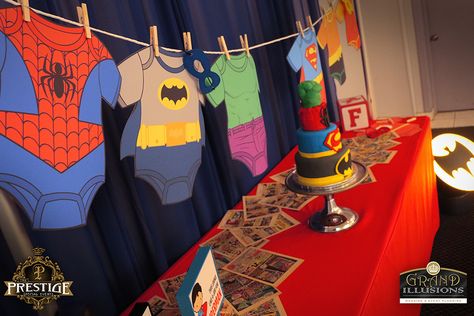 Marvel Gender Reveal, Avengers Baby Shower Ideas, Super Hero Baby Shower Ideas, Spiderman Baby Shower Ideas, Spider Man Baby Shower Ideas, Superman Baby Shower Theme, Marvel Baby Shower Ideas, Superhero Baby Shower Ideas, Super Hero Baby Shower