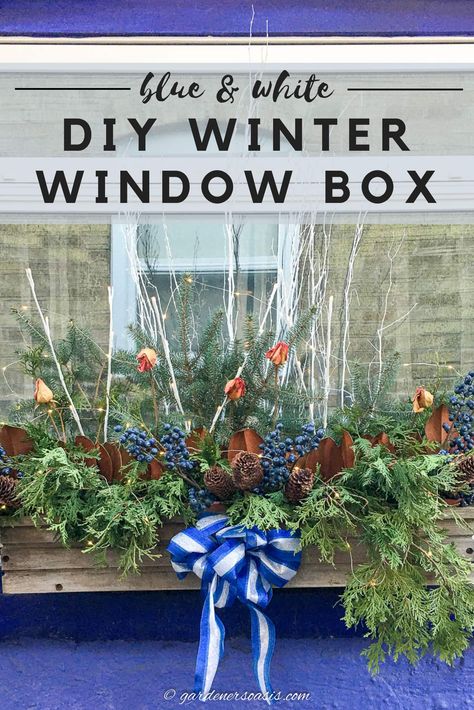 | Outdoor Decorating Holiday Window Boxes, Outdoor Flower Boxes, Holiday Outdoor Decor, Christmas Window Boxes, Winter Window Boxes, Box Decorations, Window Box Garden, Winter Planter, Box Garden