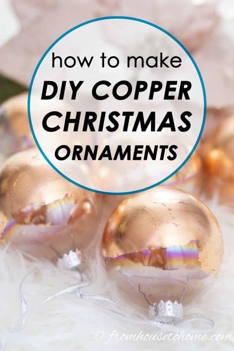 Add an elegant touch to your Christmas tree this year and make these amazing looking DIY Christmas copper ornaments Copper Christmas Ornaments, Copper Christmas Decor, Expensive Christmas, Copper Ornaments, Glam Christmas Decor, Copper Christmas, Diy Copper, Easy Christmas Ornaments, Glam Christmas