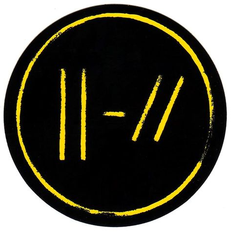 TWENTY ONE PILOTS -  Round Glossy Full Color Ltd Ed Band Logo Sticker       Brand New, Original, Extremely Rare, Discontinued and a must for fans of TWENTY ONE PILOTS!  A True Collector's Item!      We ship worldwide! All orders are shipped USPS 1st Class Mail without tracking in flat envelopes and leave our warehouse just 1-2 business days after payment is received.  PayPal Only Please! Twenty One Pilots Dibujos, Aesthetic Twenty One Pilots, Truce Twenty One Pilots, Pilot Drawing, Twenty Pilots, Twenty One Pilots Trench, Pilot Aesthetic, Pilot Tattoo, Band Logo