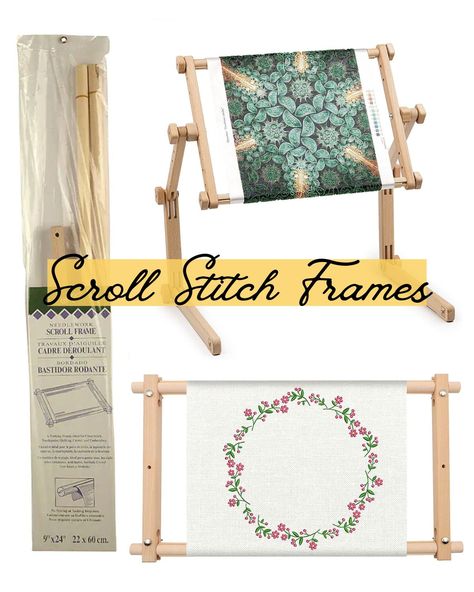 Cross Stitch Frames And Stands, How To Frame Cross Stitch Projects, Diy Scroll, Embroidery Frame, Display Frames, Framed Cross Stitch, New Inventions, Needlepoint Patterns, Embroidery Supplies