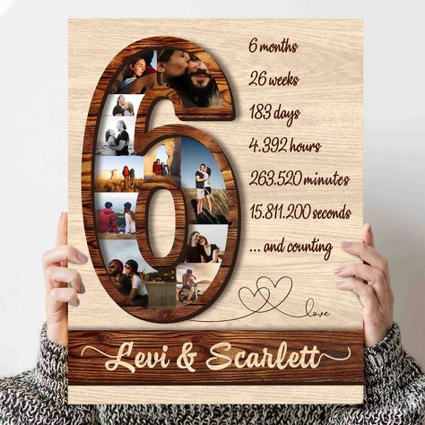 6 Month Anniversary Gift for Boyfriend Half Anniversary Ideas, Half Year Gift For Boyfriend, 6 Months Anniversary Girlfriend, 6month Anniversary Ideas, Half Year Anniversary, 6 Month Anniversary Quotes, Tableau Couple, Dating Anniversary Gifts For Him, 6 Month Anniversary Boyfriend