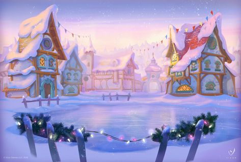 Christmas Game Background, Christmas Environment, 2000 Background, Christmas Reference, Cartoon Environment, Christmas Theme Background, Background Room, Christmas Diorama, Christmas Tree Background