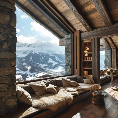 French Ski Chalet, Alpine Christmas, Christmas Lounge, Mountain Home Interiors, Ski Home, Alpine Chalet, Chalet Interior, Chalet Design, Mountain Chalet