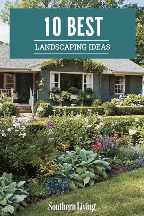 Southern Landscaping, Landscape Tips, Porch Landscaping, Walkway Landscaping, Southern Garden, Farmhouse Landscaping, Front Landscaping, Beautiful Yards, Front House Landscaping