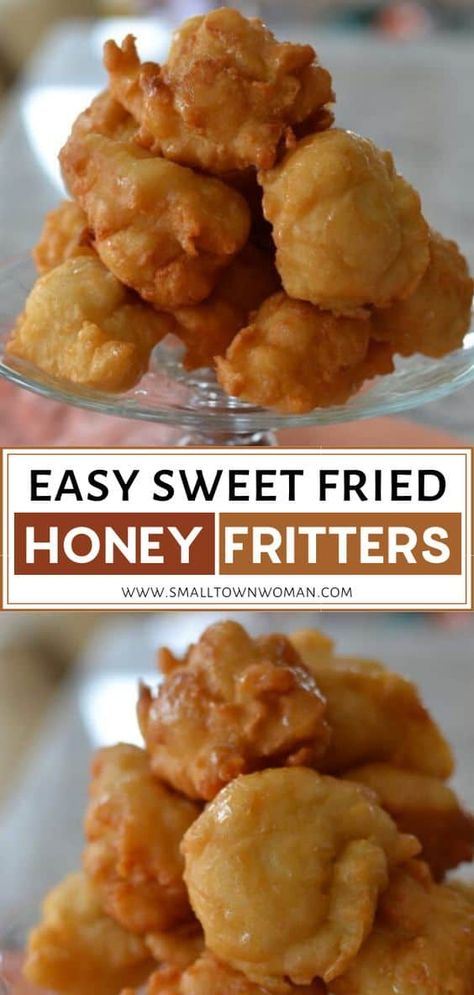 Honey Fritters, Sweet Fries, Fried Dessert, Fritter Recipes, Honey Recipes, Fair Food Recipes, Morning Breakfast, Donut Recipes, Play Food