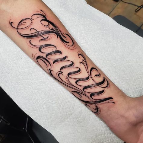 101 Amazing Family Tattoo Designs You Need To See! | Outsons | Men's Fashion Tips And Style Guide For 2020 Family Tattoos For Men Arm, Family Tattoos For Men Forearm, Wrist Tattoos Family, Forearm Name Tattoos, Matching Family Tattoos, Family Name Tattoos, Tattoos Family, Family First Tattoo, Tattoo Font For Men