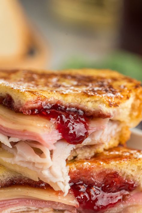 Turkey And Jam Sandwich, Ham And Jam Sandwich, Sandwiches On Croissants, Ham Turkey Sandwich, Jam And Cheese Sandwich, Breakfast Monte Cristo Sandwich, Grilled Ham And Cheese Sandwich Recipe, Recipes With Deli Ham Slices, Denver Sandwich Recipes