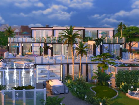 Penthouse Sims 4, Sims 4 Modern House, Family Mansion, Mods Sims 4, The Sims 4 Packs, Casas The Sims 4, Sims Four, Mansions Homes, Sims Community